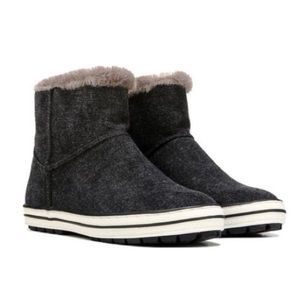 NWOB Charcoal faux fur booties